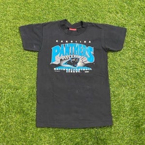 Vintage Carolina Panthers T Shirt Tee Trench Kids Made USA Size Youth Large NFL Football Nfc North Carolina 1990s 90s