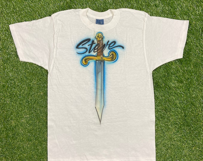 Vintage Steve T Shirt Tee T Size Small Custom Airbrush Original 1970s 70s Handmade Art Sneakers