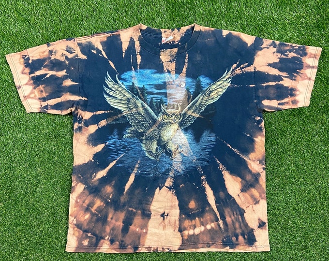 Vintage Owl T Shirt Tee Wild Gear Size XXL 2XL Mountain Animals Habitat All Over Print Art Cool Custom