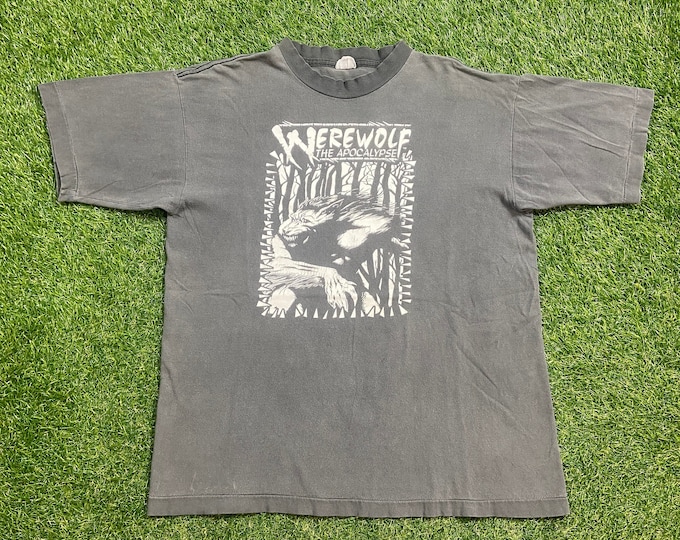Vintage Werewolf the Apocalypse T Shirt Tee Size Xtra Large XL Garou Earthblood Action Role Playing Video Game Gamer Cyanide Nacon 1990s 90s