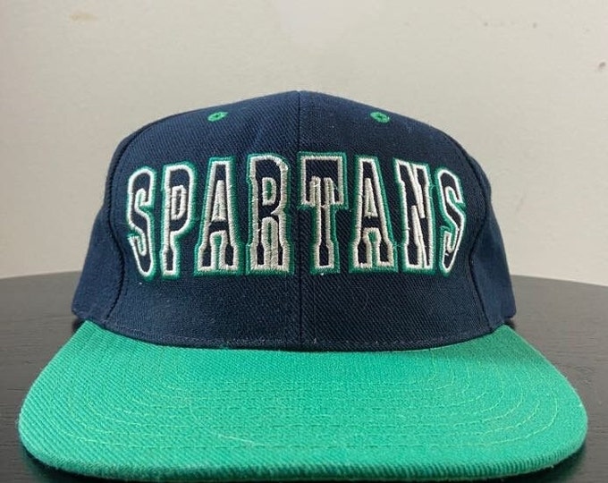 Vintage University of Michigan State Spartans Snapback Hat Pro Player OSFA NCAA College Basketball Detroit 1980's 80's Classic
