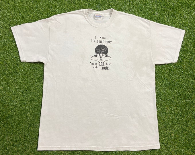 Vintage I Know I'm Somebody... T Shirt Tee Size Xtra Large XL Jesus Church Sunday Service Salvation Praise 1990s 90s Christian Religion God