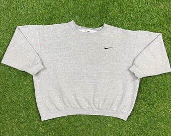Vintage Nike Crewneck Sweatshirt Made USA Size Xtra Large XL Nike Swoosh Check Mark Just Do It Classic Air Jordan 1990s Original Pull Over