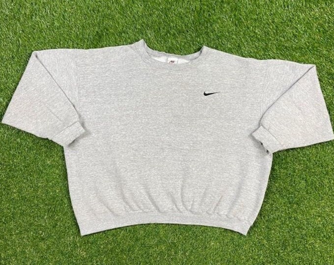 Vintage Nike Crewneck Sweatshirt Made USA Size Xtra Large XL Nike Swoosh Check Mark Just Do It Classic Air Jordan 1990s Original Pull Over