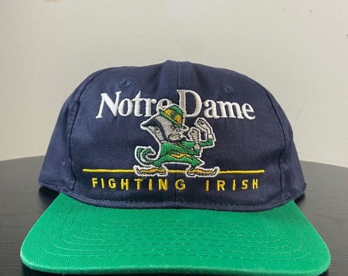 Vintage Notre Dame Snapback Hat Twins Enterprise Inc OSFA Fighting Irish NCAA College Football 1990s 90s Navy