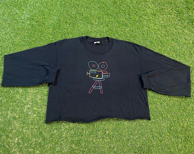 Vintage The Film Society of Lincoln Center Crop Long Sleeve Shirt Anvil Made USA Size Xtra Large XL Walter Reade Theater Broadway 1990s 90s