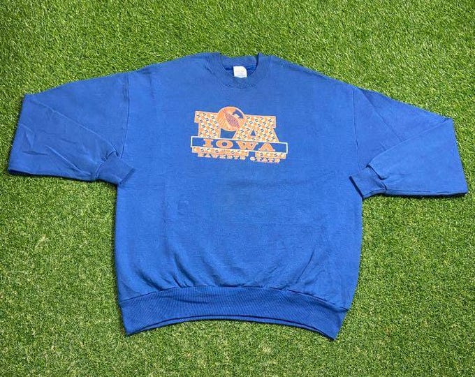 Vintage University of Iowa Hawkeyes Crewneck Sweatshirt Size Xtra Large XL NCAA College Football Classic Pull Over Oversized 1990s 90s