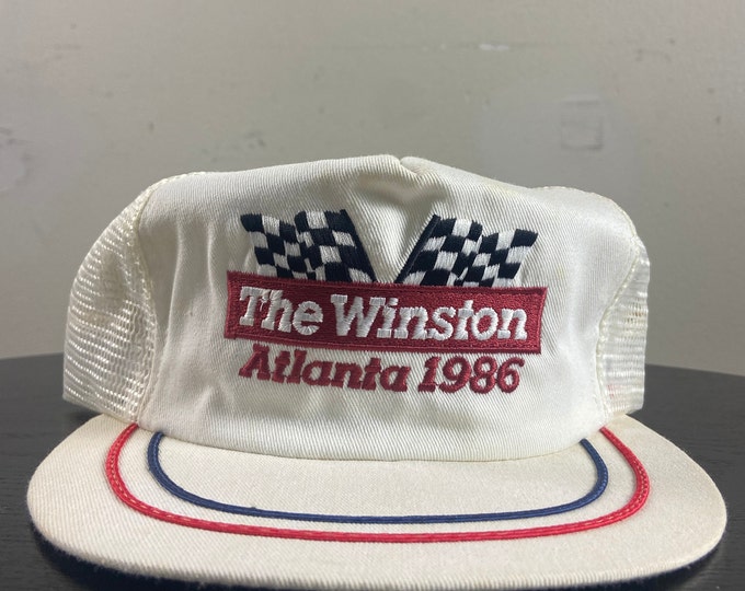 Vintage The Winston Snapback Hat Cap Made USA OSFA NASCAR Racing Daytona 500 Atlanta Georgia 1980s 80s