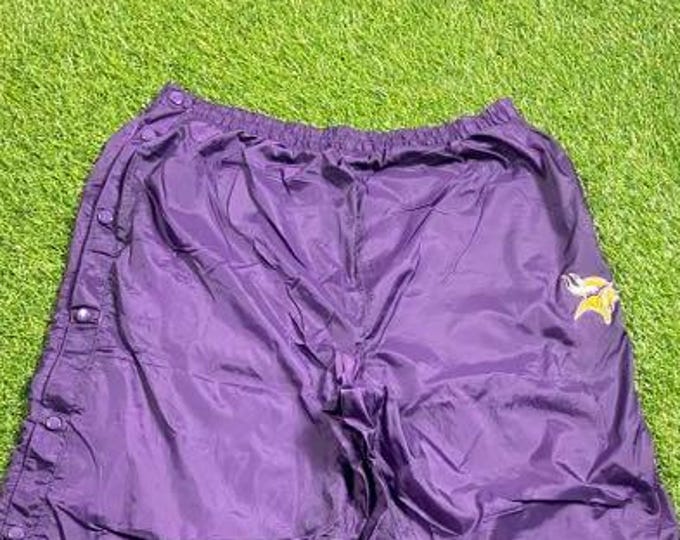 Vintage Minnesota Vikings Windbreaker Pants Game Day Size XXL 2XL NFL Football Randy Moss Minneapolis 1990s 90s