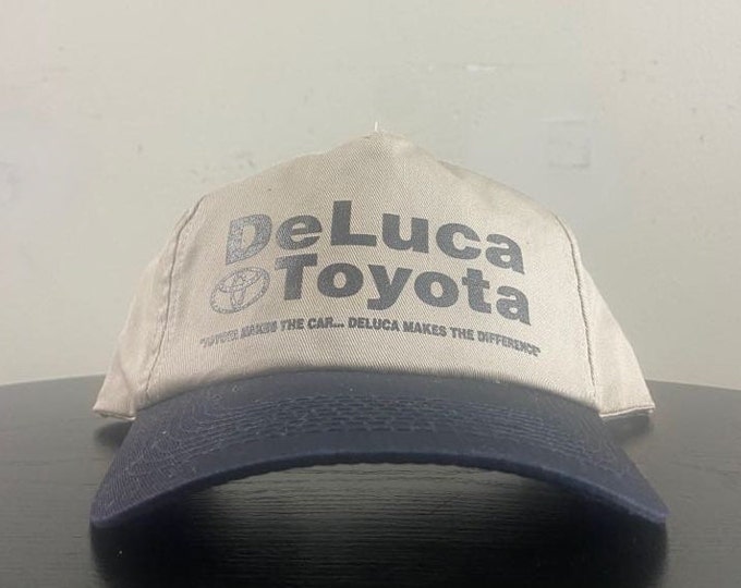 Vintage Toyota DeLuca Snapback Hat OSFA Classic Car Speedway NASCAR Motorsports Dealership 1990s 90s