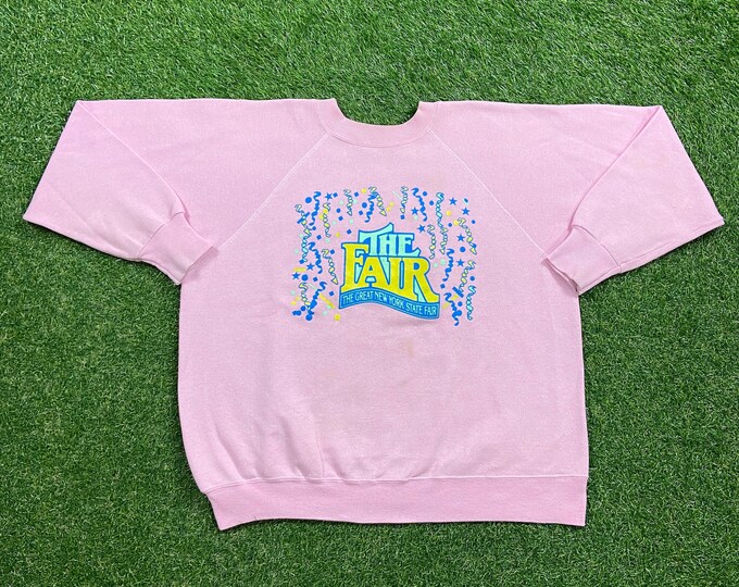 Vintage The Fair Crewneck Sweatshirt Size Xtra Large XL The Great New York Fair NYC Carnival Festival Celebration Pull Over Oversized