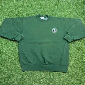 Vintage Michigan State University Crewneck Sweatshirt Made USA Size Large L NCAA College Football MSU Spartans Detroit 1990s 90s Pull Over