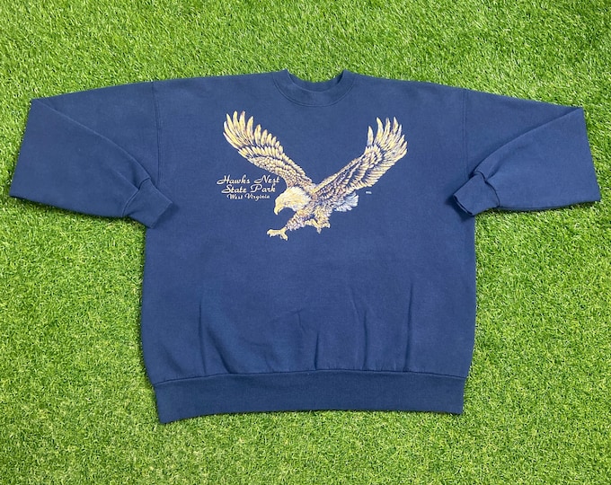 Vintage Hawk Nest State Park West Virginia Crewneck Sweatshirt Made USA Size Xtra Large XL Nature Mountaineers WVU Classic 1990s 90s