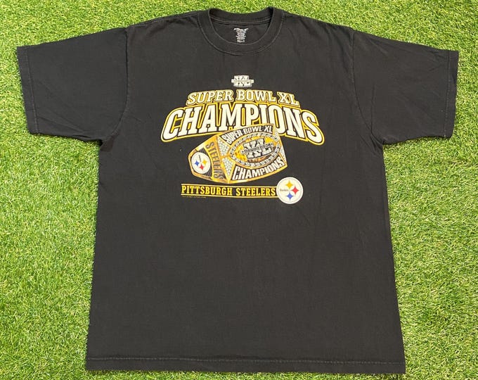 Vintage Pittsburgh Steelers T Shirt Tee Reebok Size Large Super Bowl XL NFL Football Pennsylvania Big Ben 00s
