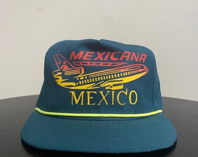 Vintage Mexicana Mexico Snapback Hat OSFA Cancun Tijuana Mexico City Trucker Cap 1990s 90s