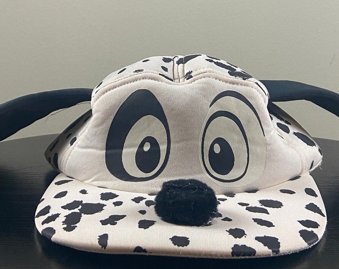Vintage 101 Dalmatians Hat Made USA Kids Size Walt Disney 1996 90's Animated Movie Mickey Mouse Rare Park Merchandise