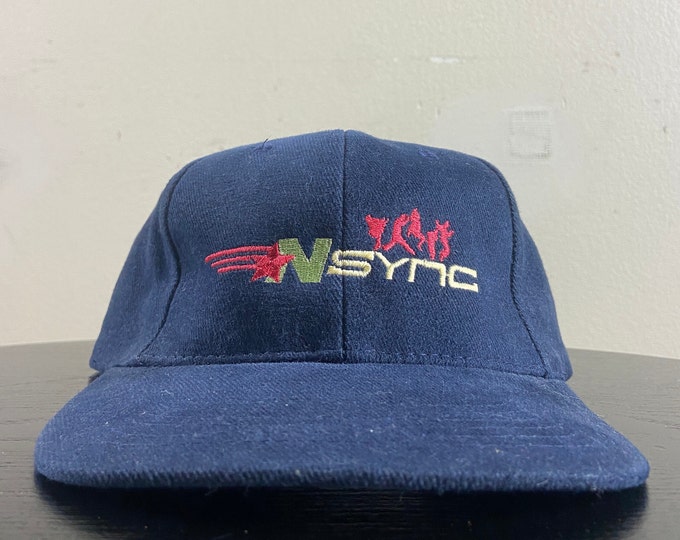 Vintage *NSYNC Strap Back Hat OSFA Pop Music Boy Band Tour Merch 1990s 90s