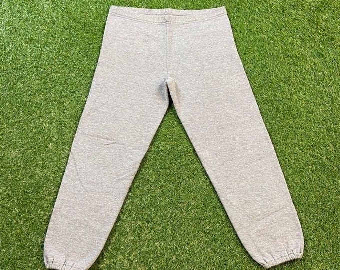 Vintage Plain Gray Sweatpants Jerzees Made USA Size Medium M Soft Joggers Comfortable Warm 1990s 90s