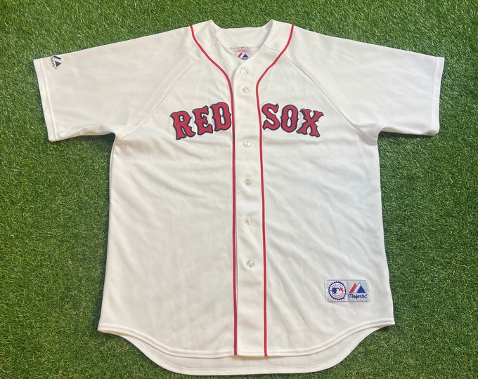 Vintage Boston Red Sox Baseball Jersey Majestic Size Large L MLB Baseball New England Massachusetts 1990s 90s