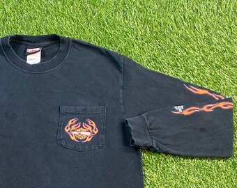 Vintage Harley Davidson Joe Carson Long Sleeve T Shirt Tee Made