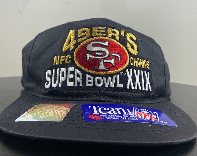 Vintage San Francisco 49ers Forty Niners Super Bowl XXIX Snapback Hat Sportsman OSFA NFL Football California Joe Montana 1990s 90s New!