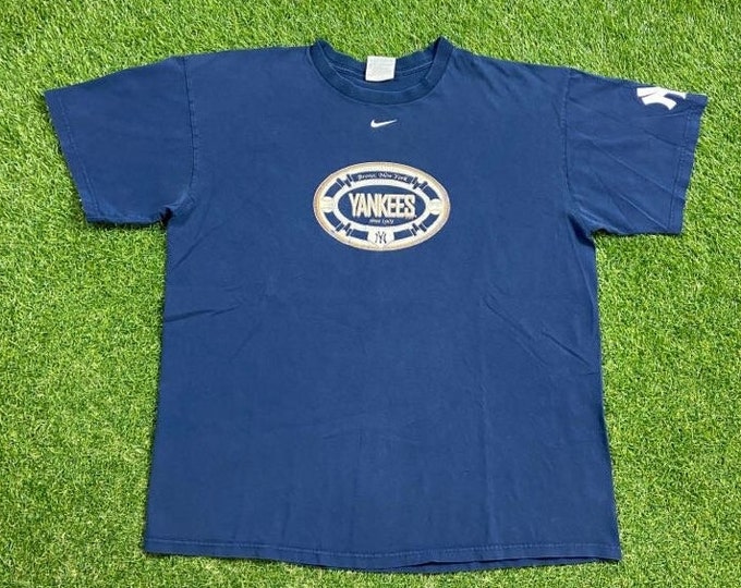 Vintage New York Yankees T Shirt Tee Nike Size Xtra Large XL MLB Baseball Nyc Bronx Bombers Jeter Judge Classic 1990s 90s Center Swoosh