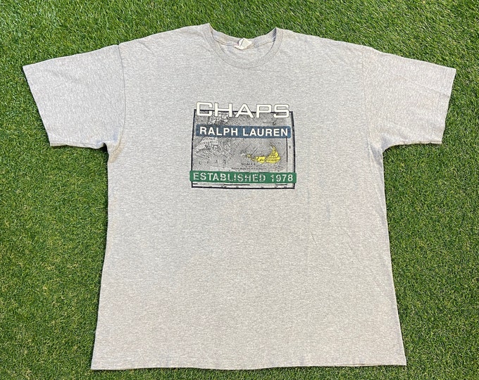 Vintage Ralph Lauren Chaps T Shirt Tee Size Xtra Large XL RL American Apparel Spirited Tradition 1990s 90s