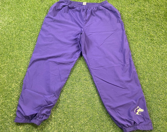 Vintage University of Washington Windbreaker Pants Nike Size 3x NCAA College Football Huskies Classic Quality Fit 1990s Jogger Team Issued