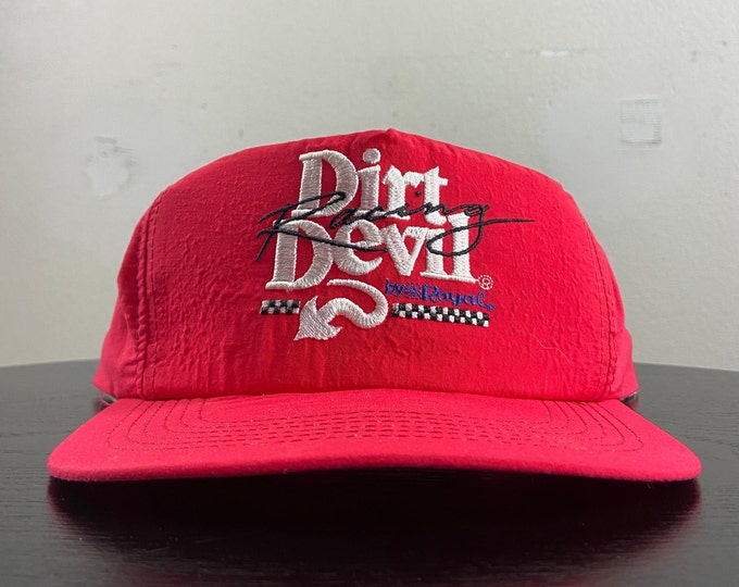 Vintage Dirt Devil Racing Snapback Hat Made USA OSFA NASCAR Daytona 500 All Over Racing Dale Earnhardt 1990s 90s