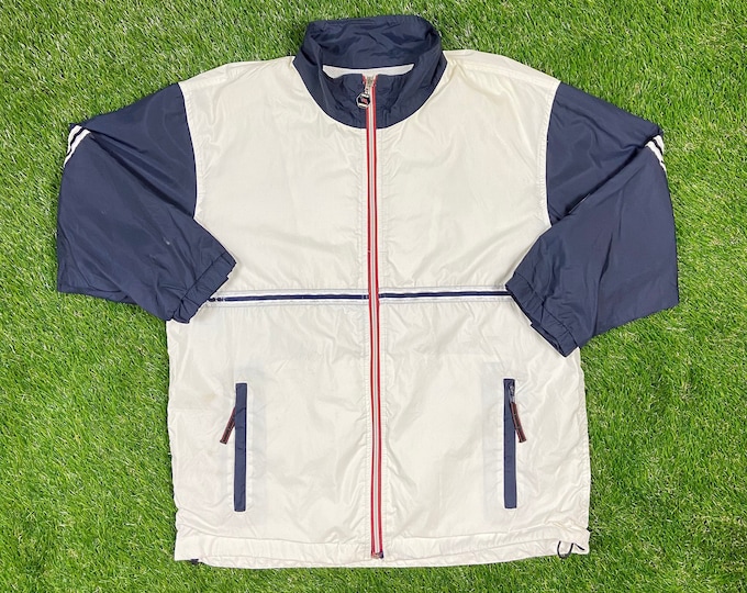 Vintage Polo Sport Ralph Lauren Windbreaker Rain Jacket Quality 90s Coat Navy Large Large RL American Apparel