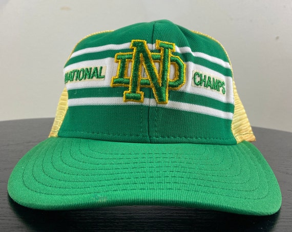 Vintage Notre Dame National Champions Snapback Hat AJD Made Usa