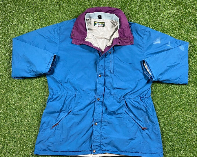 Vintage L.L. Bean Winter Athletic Jacket Made USA Size Xtra Large XL Warm Zipper Jacket Windbreaker 1990s Hiking Coat Light Rain Coat