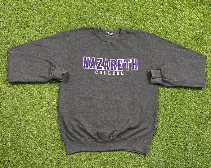 Vintage Nazareth College Crewneck Sweatshirt Size Small S New York NY Pull Over Oversized Comfy Warm