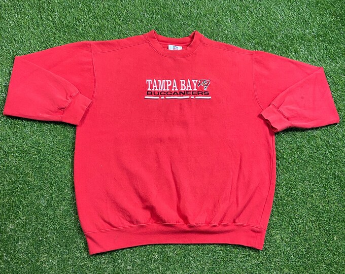 Vintage Tampa Bay Buccaneers Crewneck Sweatshirt Size Xtra Large XL NFL Football Brady Florida Pull Over Oversized 1990s 90s