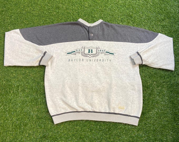 Vintage Baylor University Crewneck Sweatshirt Size Xtra Large XL NCAA College Football Waco Texas 1990s Pull Over Oversized