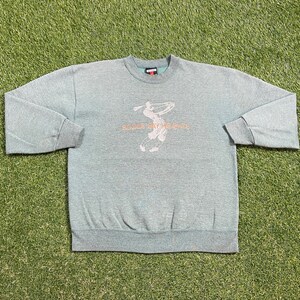 Vintage Sodus Bay Heights Crewneck Sweatshirt Made USA Size Large L US Open Golf Tiger Woods 1990s 90s Pull Over Oversized