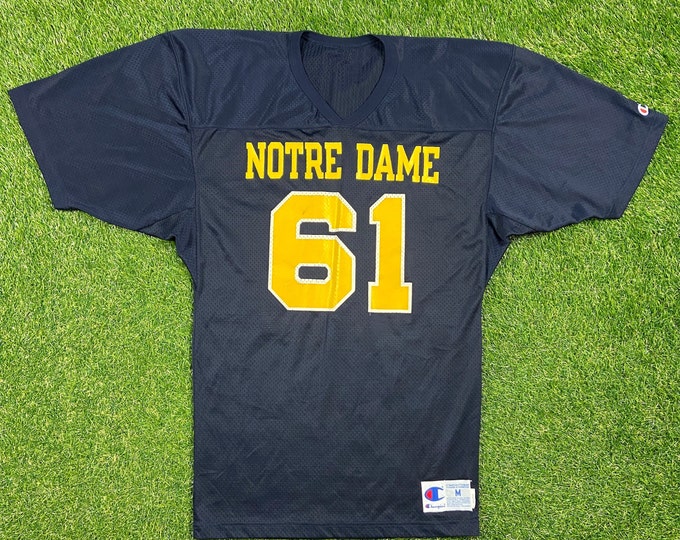 Vintage Notre Dame # 61 Jersey Champion Made USA Size Medium M NCAA College Football Fighting Irish Indiana