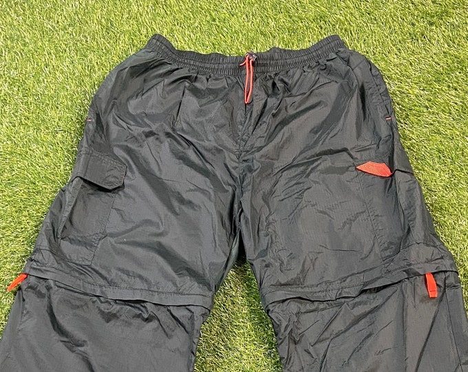 Vintage Green Windbreaker Pants Tech Works Size Large L Classic Sportswear Quality Fit 1990s 90s Jogger