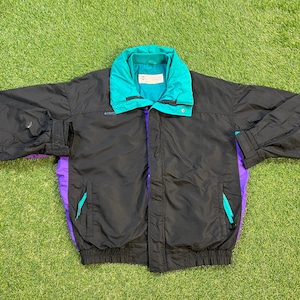 Vintage Columbia Bugaboo Winter Athletic Jacket Size Large L Warm Zipper Jacket Windbreaker 1990s 90s Coat Puffer Puffy Hiking Coat