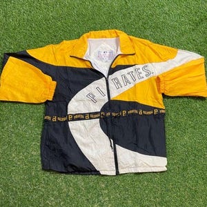 Vintage Pittsburgh Pirates Windbreaker Jacket Size Large L MLB Baseball Classic Pennsylvania Clemente Light Rain Coat 1990s 90s