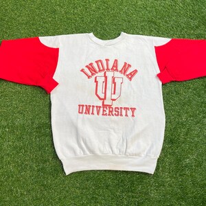 Vintage Indiana University Hoosiers Crewneck Sweatshirt Size Small S NCAA College Basketball IU Classic Pull Over Oversized 1990s 90s