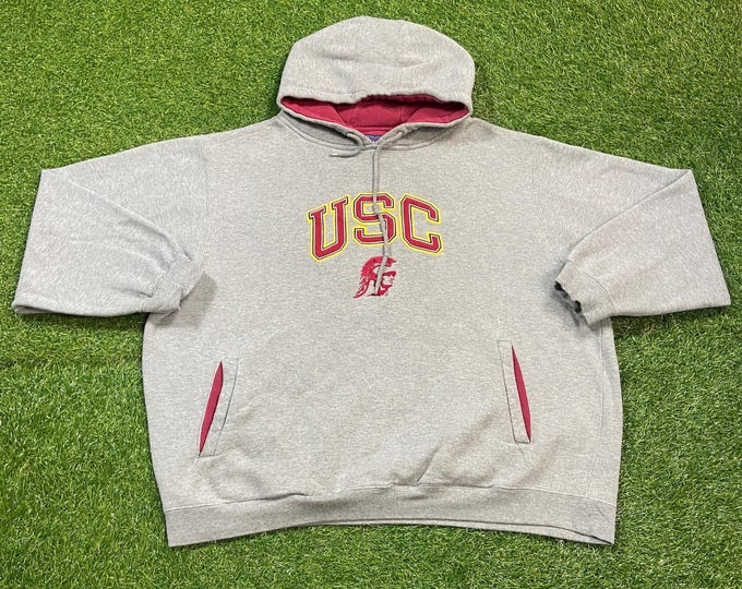 Vintage USC University of Southern California Hoodie Sweatshirt Size XXL 2XL NCAA College Football Los Angeles Cali Law Trojans 1990s 90s