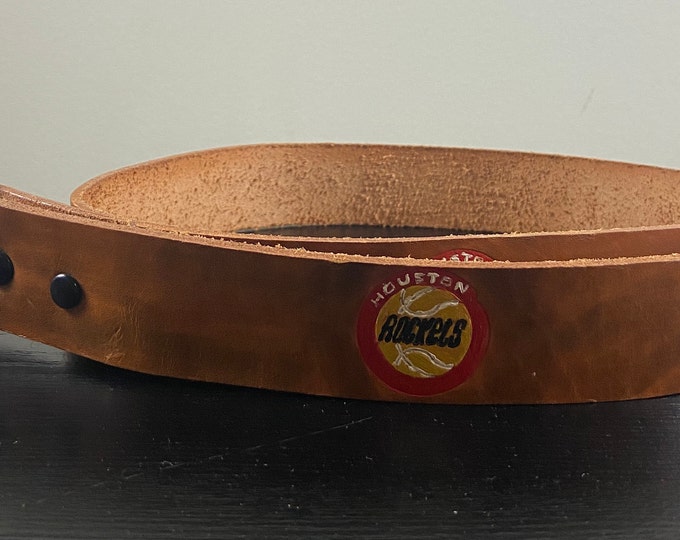 Vintage Houston Rockets Leather Belt Size 28-30 NBA Basketball Texas 90s 1990s The Dream Barkley