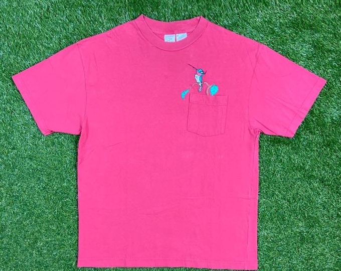 Vintage Pocahontas Flit the Hummingbird Pocket T Shirt Tee The Disney Store Xtra Large XL Walt Disney World 1995 Animation Film 1990s Rare