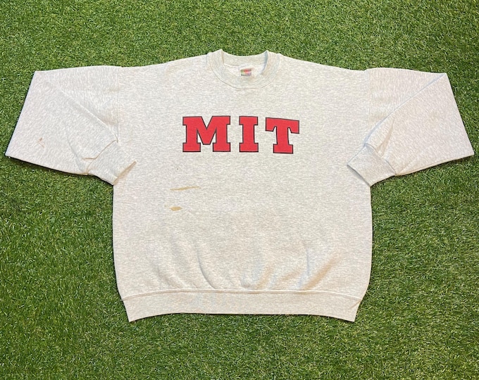 Vintage MIT Massachusetts Institute of Technology Crewneck Sweatshirt Size Xtra Large XL Classic College New England Pull Over Oversized 90s