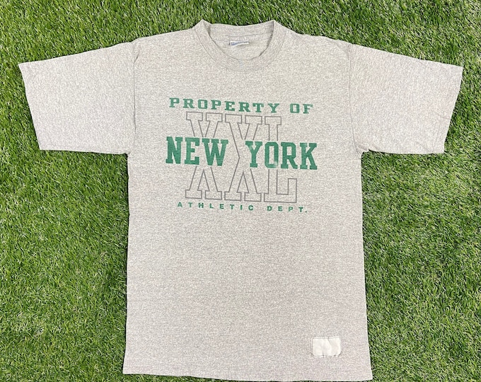 Vintage Property of New York T Shirt Tee Gear for Sports in the USA Size Xtra Large XL 80s 1980s Big Apple NYC Manhattan