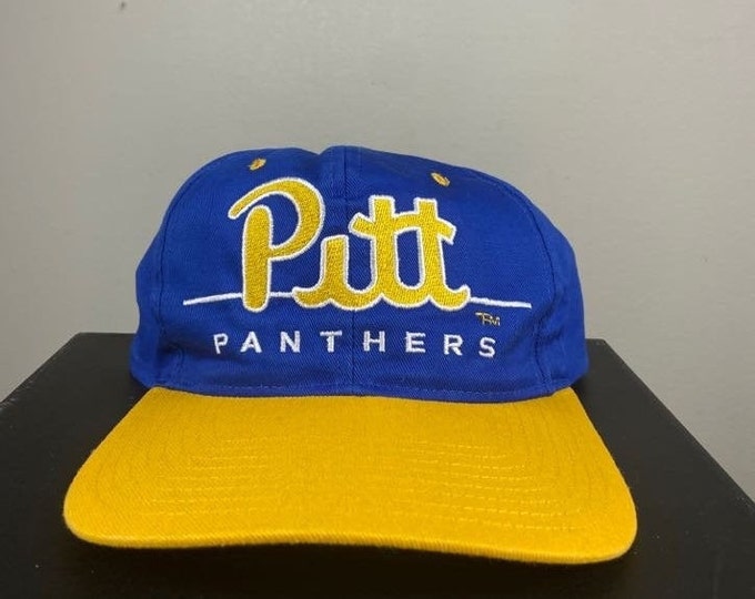 Vintage University of Pittsburgh Panthers Snapback Hat OSFA Twins Enterprise NCAA College Basketball