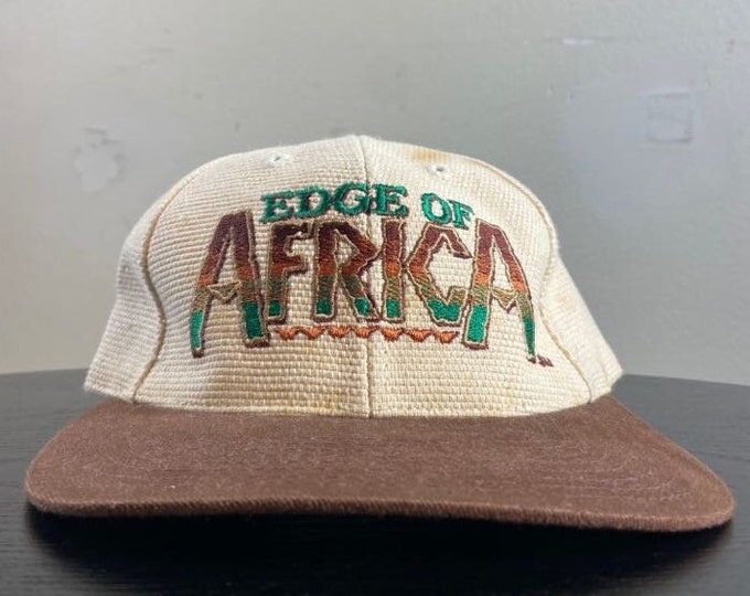 Vintage Busch Gardens Edge of Africa Snapback Hat American Needle OSFA Tampa Bay Florida FL Amusement Theme Park Rollercoaster Animals 1990s