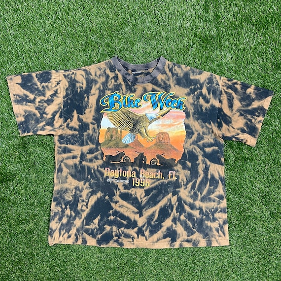 ヴィンテージ バイク ウィーク カスタム染め ハンドメイド T シャツ 