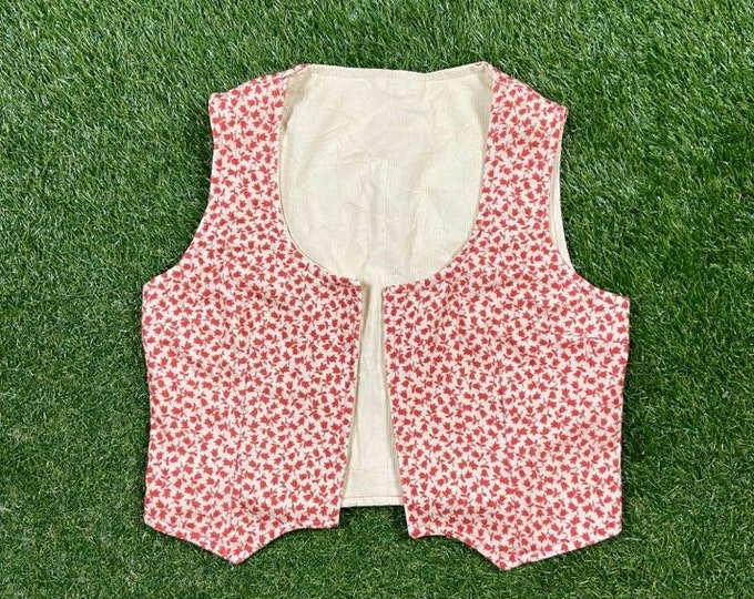 Vintage Flower Vest Reversible Size Xtra Small XS 1960s 60s Classic Quality Hippy